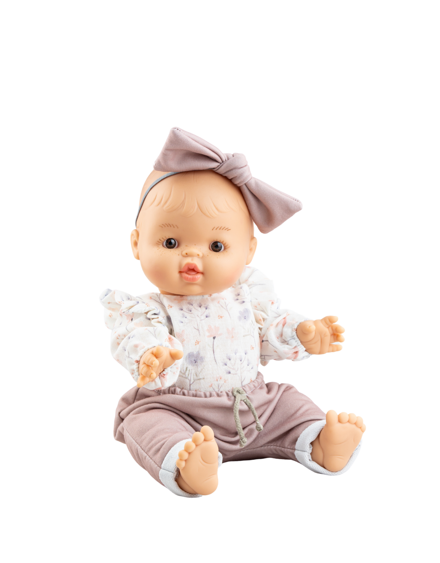 Baby Gordis - Pink with floral sweater, pants and bow - Paola Reina
