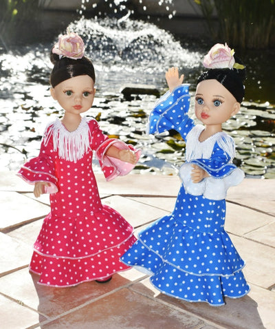 Las Amigas doll - Carmen flamenca with blue dress - Paola Reina
