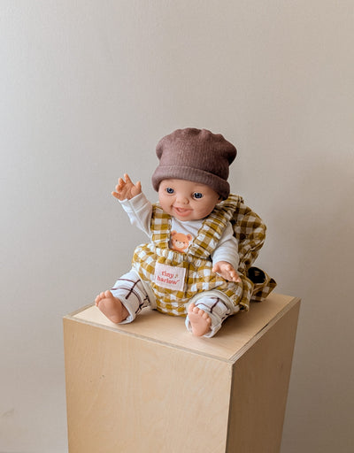 Baby carrier for doll - Mustard gingham -Tiny Harlow