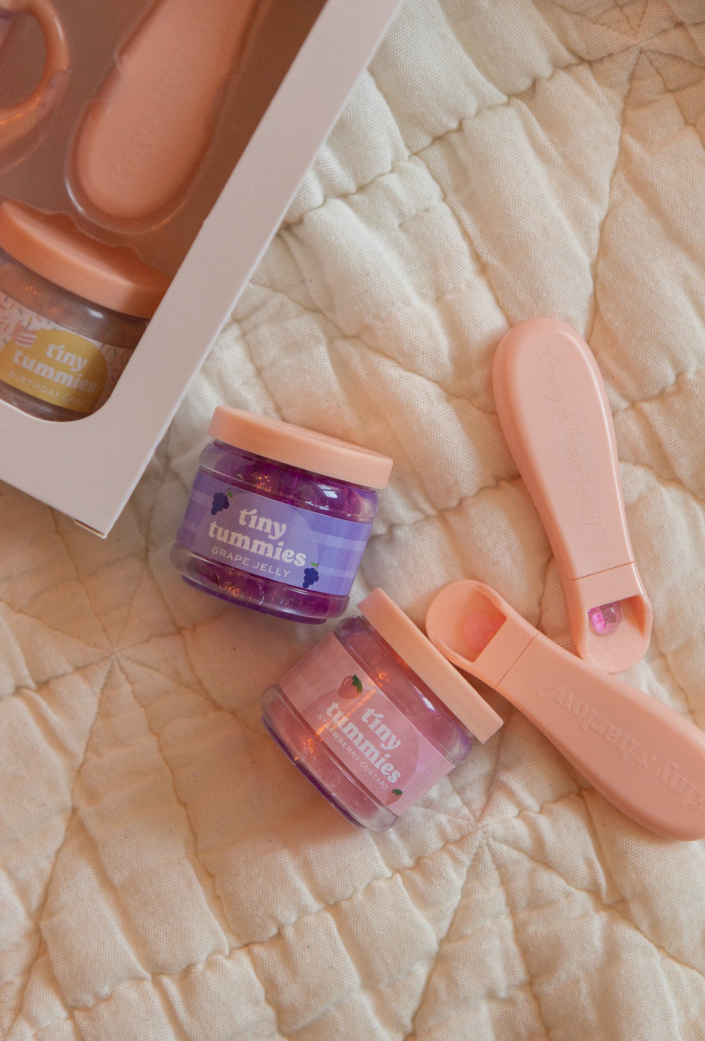 Tiny tummies - Grape jelly jar and spoon set - Tiny harlow