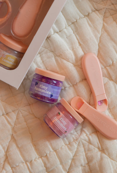 Tiny tummies - Grape jelly jar and spoon set - Tiny harlow