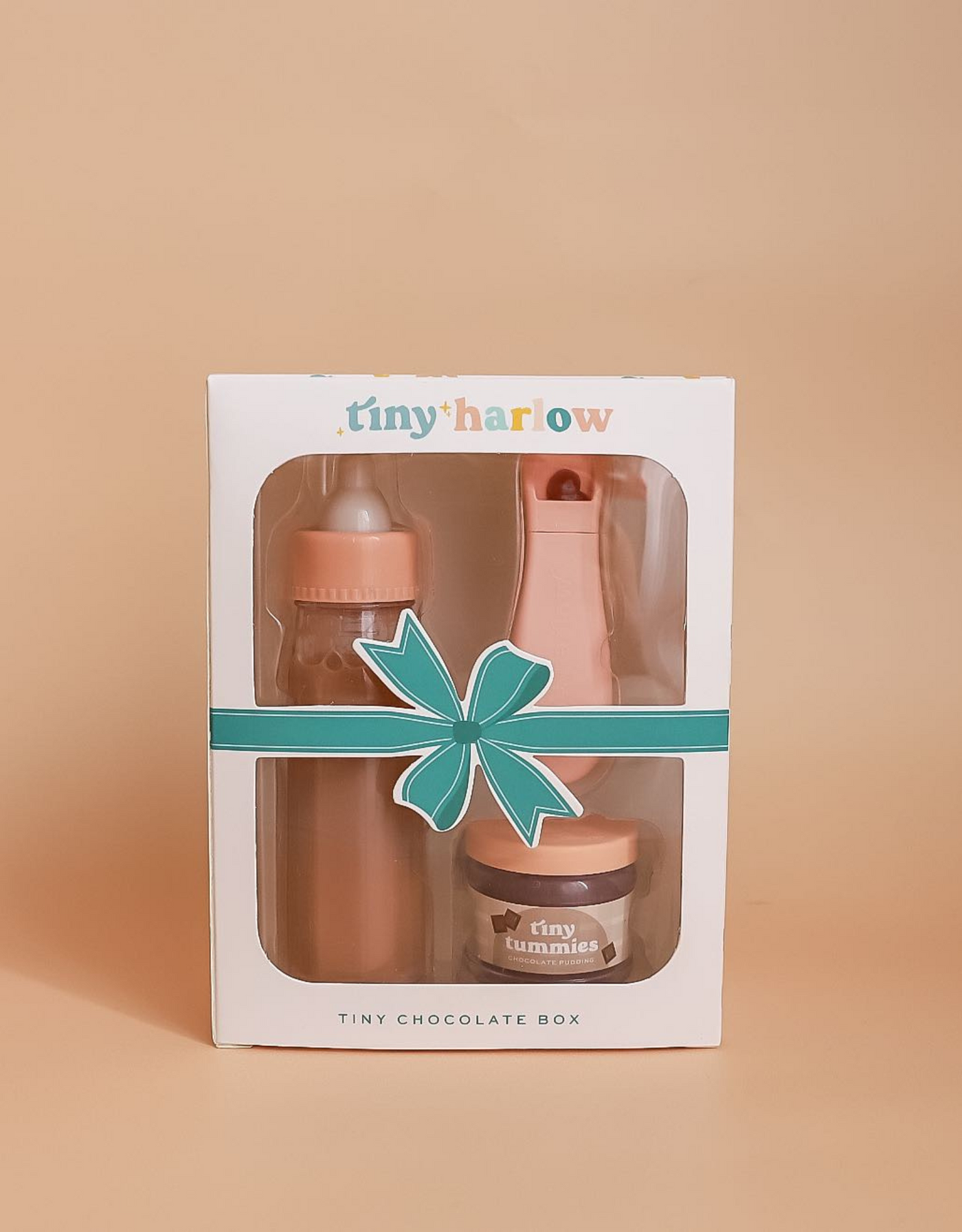 Tiny Tummies chocolate pudding and milk bottle set - Tiny Harlow