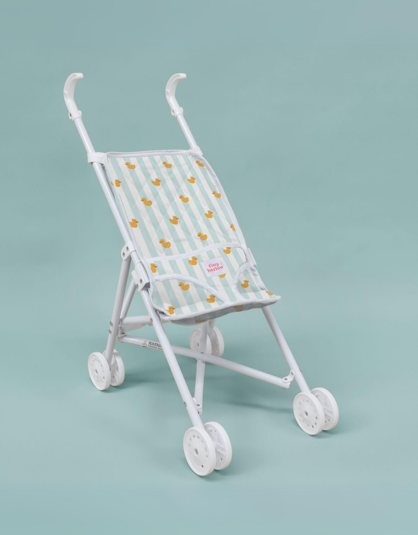 Doll stroller - Blue lined duck - Tiny Harlow