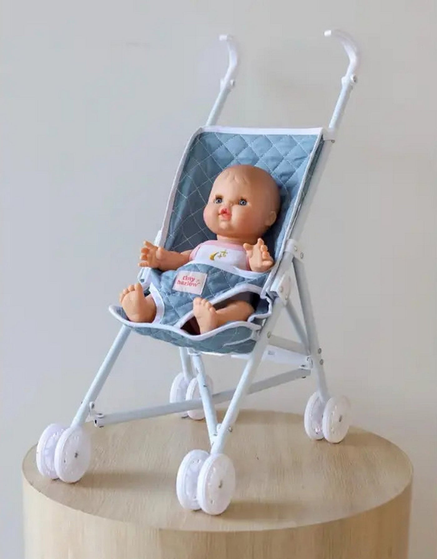 Doll stroller - Blue denim - Tiny Harlow