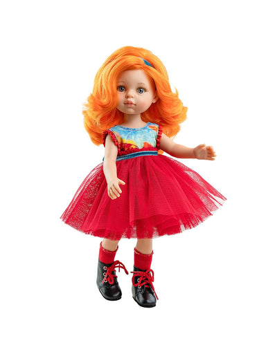 Poupée Las Amigas - Susana avec robe rouge à crinoline - Paola Reina