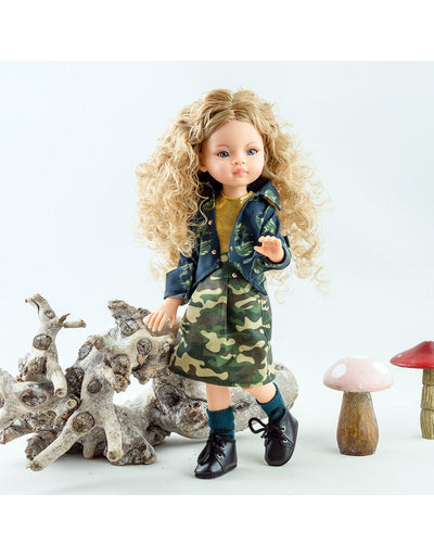 Poupée Articulée Las Amigas - Manica avec ensemble jupe camouglage et veste - Paola Reina