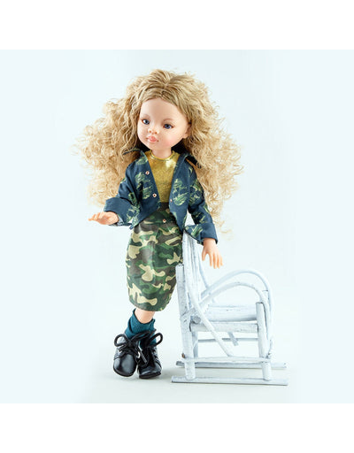 Poupée Articulée Las Amigas - Manica avec ensemble jupe camouglage et veste - Paola Reina