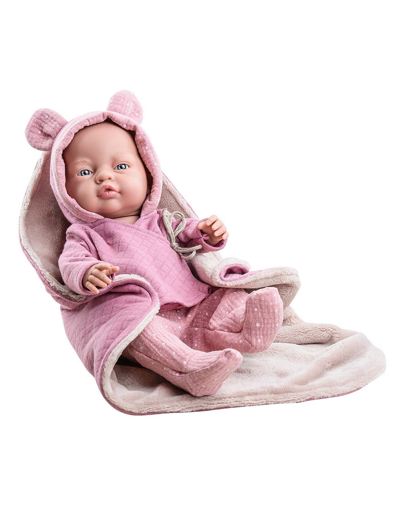 Poupée Los Bebitos - Bébé fille avec pyjama rose et couverture - Paola Reina