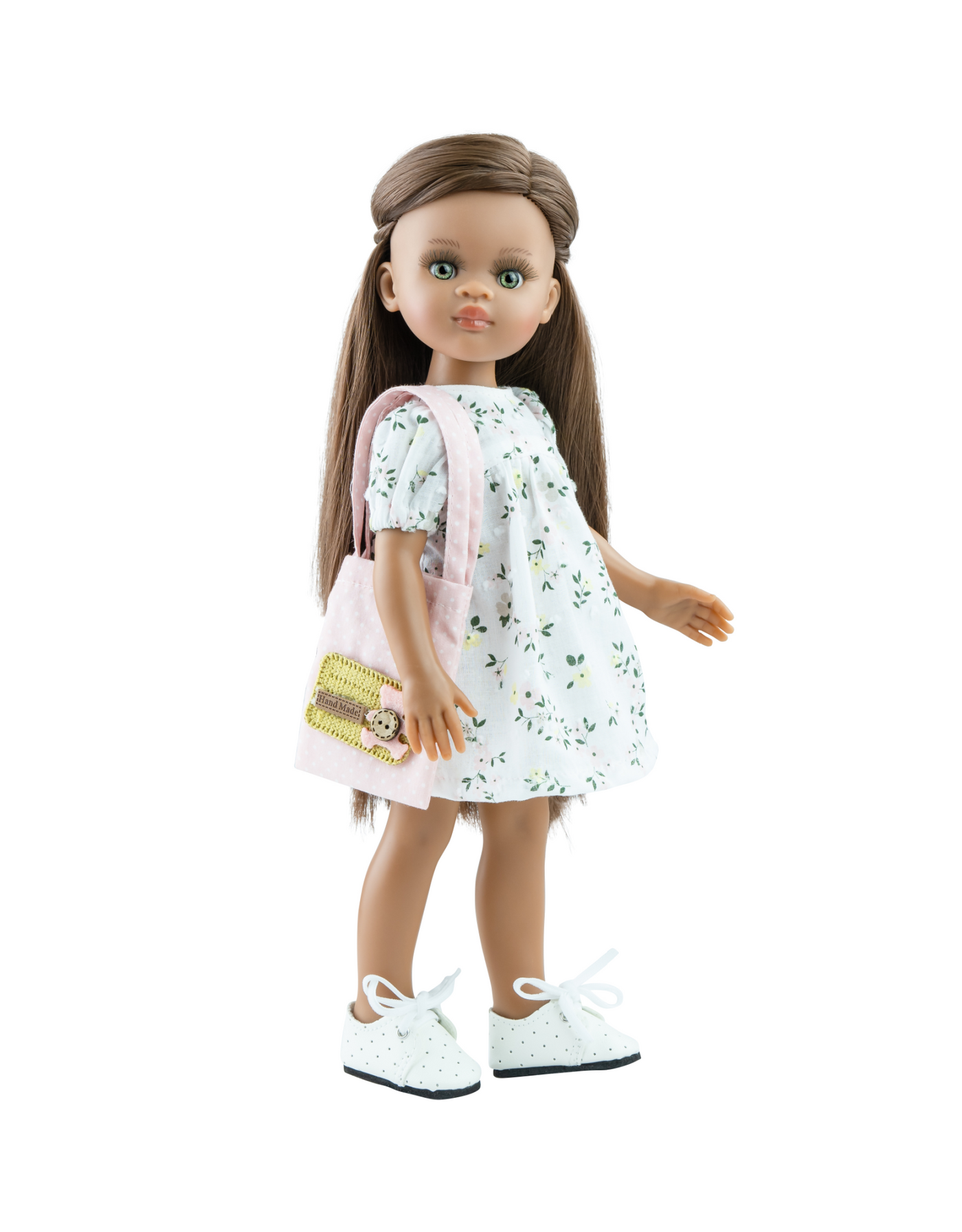 Poupée Las Amigas - Simona avec robe à fleurs et sac à main rose  - Paola Reina