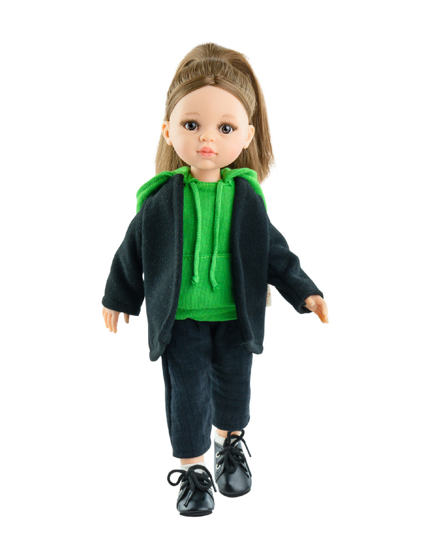 Poupée Las Amigas - Bianca veste, pantalon, chaussures noires et capuche verte  - Paola Reina
